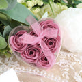 4 Pack 24 Pcs Dusty Rose Scented Rose Soap Heart Shaped Party Favors With Gift Boxes And Ribbon - Bell Racket Store