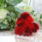 4 Pack 24 Pcs Red Scented Rose Soap Heart Shaped Party Favors With Gift Boxes And Ribbon - Bell Racket Store