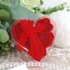 4 Pack 24 Pcs Red Scented Rose Soap Heart Shaped Party Favors With Gift Boxes And Ribbon - Bell Racket Store
