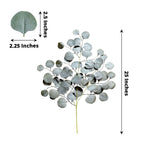 4 Pack 25" Frosted Green Artificial Silk Eucalyptus Leaf Branches - Bell Racket Store