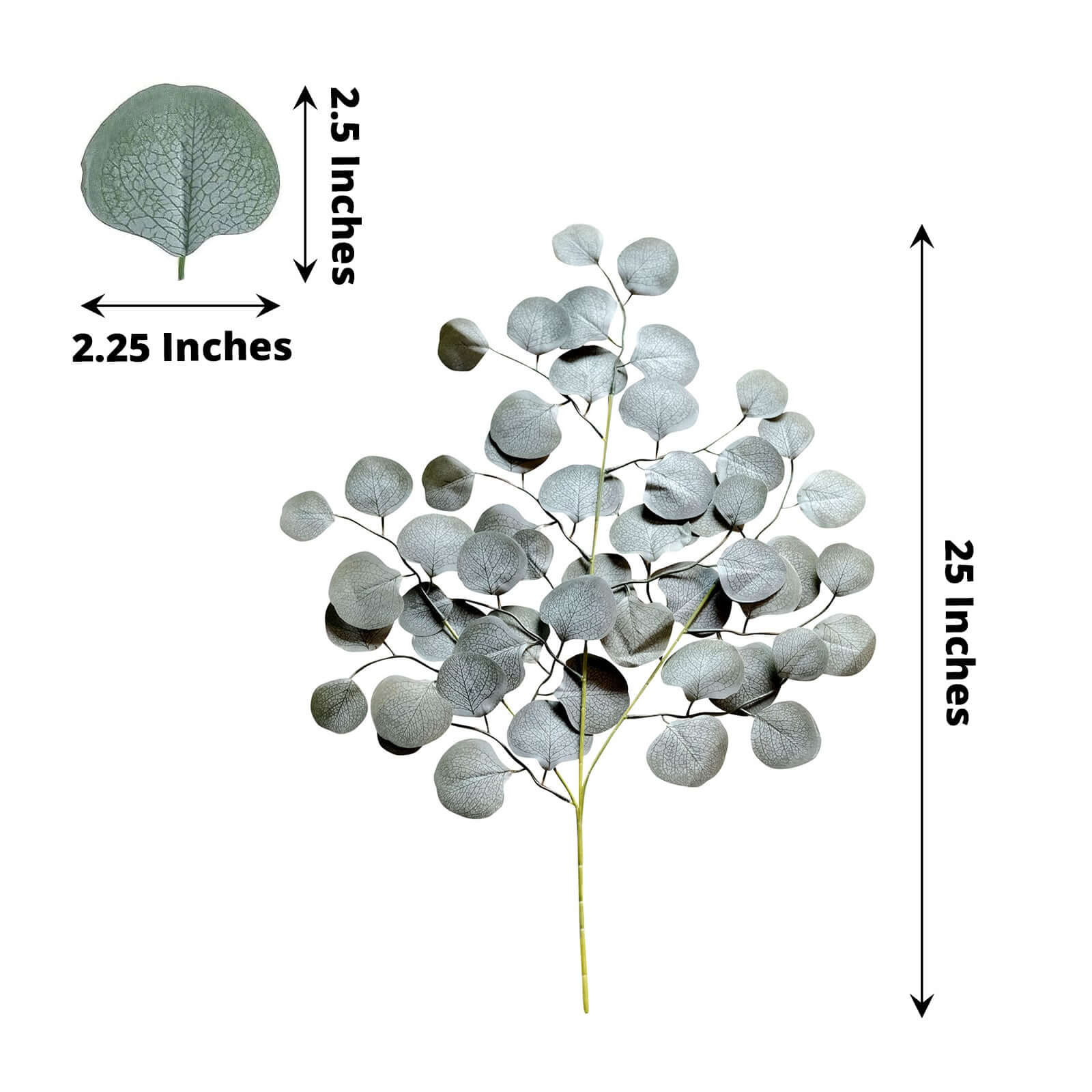 4 Pack 25" Frosted Green Artificial Silk Eucalyptus Leaf Branches - Bell Racket Store