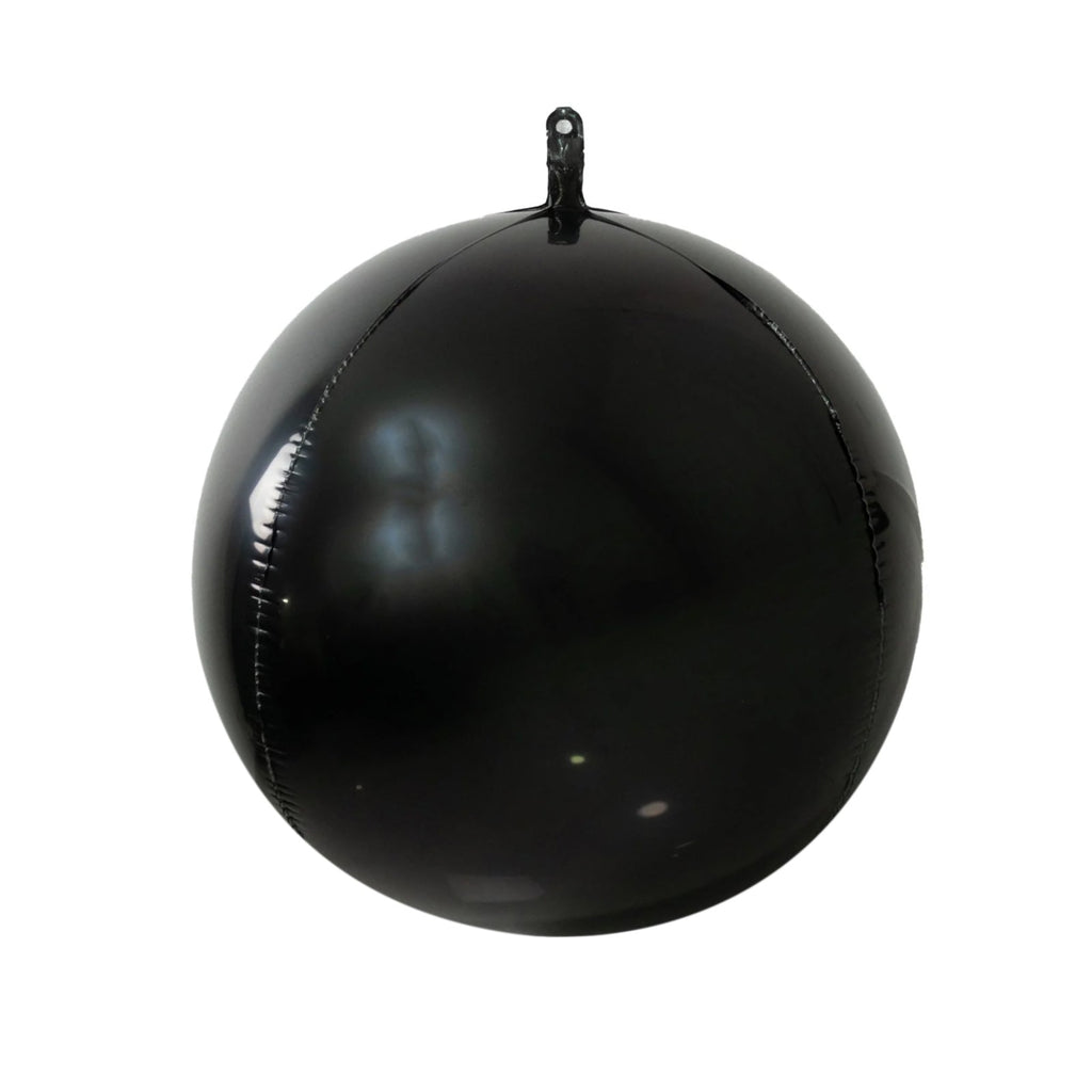 4 - Pack 32" Metallic Black Sphere Balloons, Orbz Mylar Balloons Helium or Air - Filled Party Supplies - Bell Racket Store