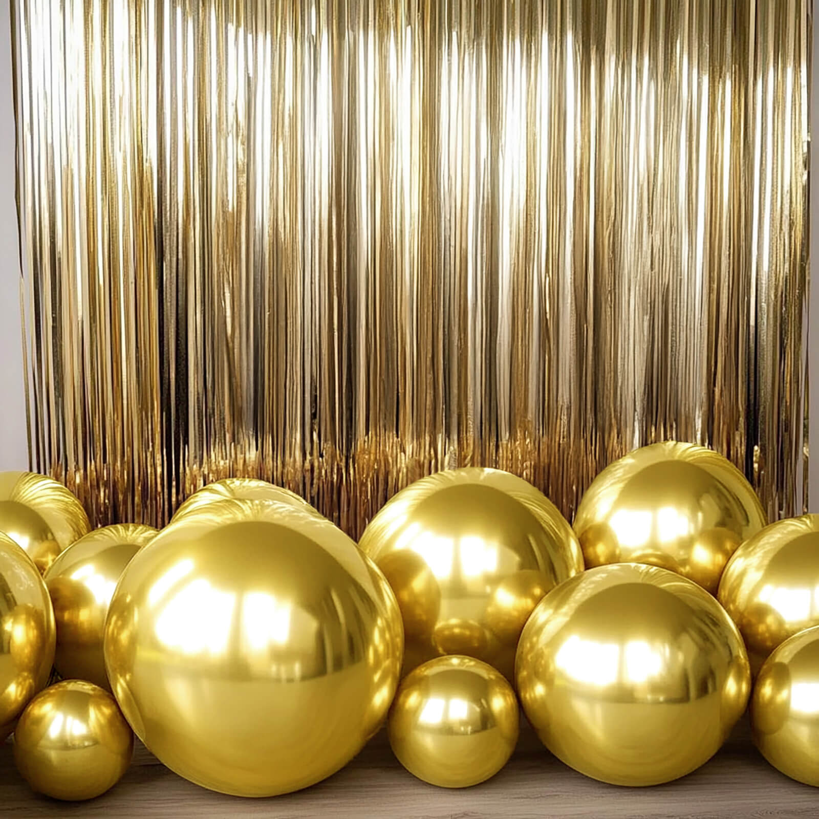 4 - Pack 32" Metallic Gold Sphere Balloons, Orbz Mylar Balloons Helium or Air - Filled Party Supplies - Bell Racket Store