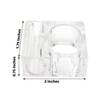 4 - Pack Acrylic Napkin Rings 2 - in - 1 Square Mini Bud Vase Clear - Decorative Flower Napkin Holders for Table Settings - Bell Racket Store