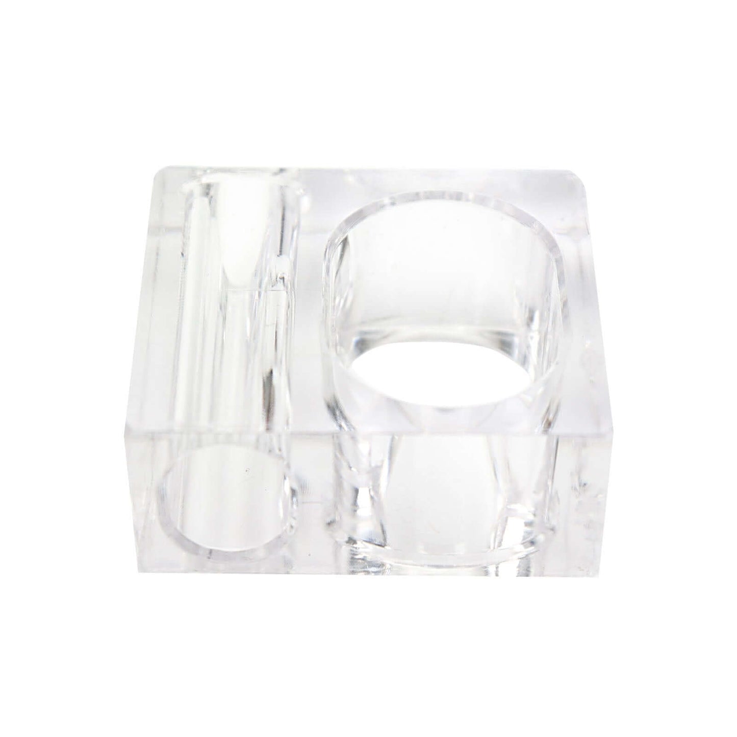4 - Pack Acrylic Napkin Rings 2 - in - 1 Square Mini Bud Vase Clear - Decorative Flower Napkin Holders for Table Settings - Bell Racket Store