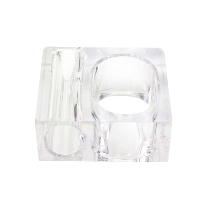 4 - Pack Acrylic Napkin Rings 2 - in - 1 Square Mini Bud Vase Clear - Decorative Flower Napkin Holders for Table Settings - Bell Racket Store