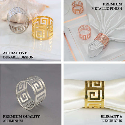 4 Pack Alluring Gold Plated Aluminum Napkin Rings - NestOCart