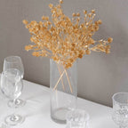 4 - Pack Artificial Baby's Breath Flower Bouquet Metallic Gold for Event Decor & Centerpieces 13" - Bell Racket Store