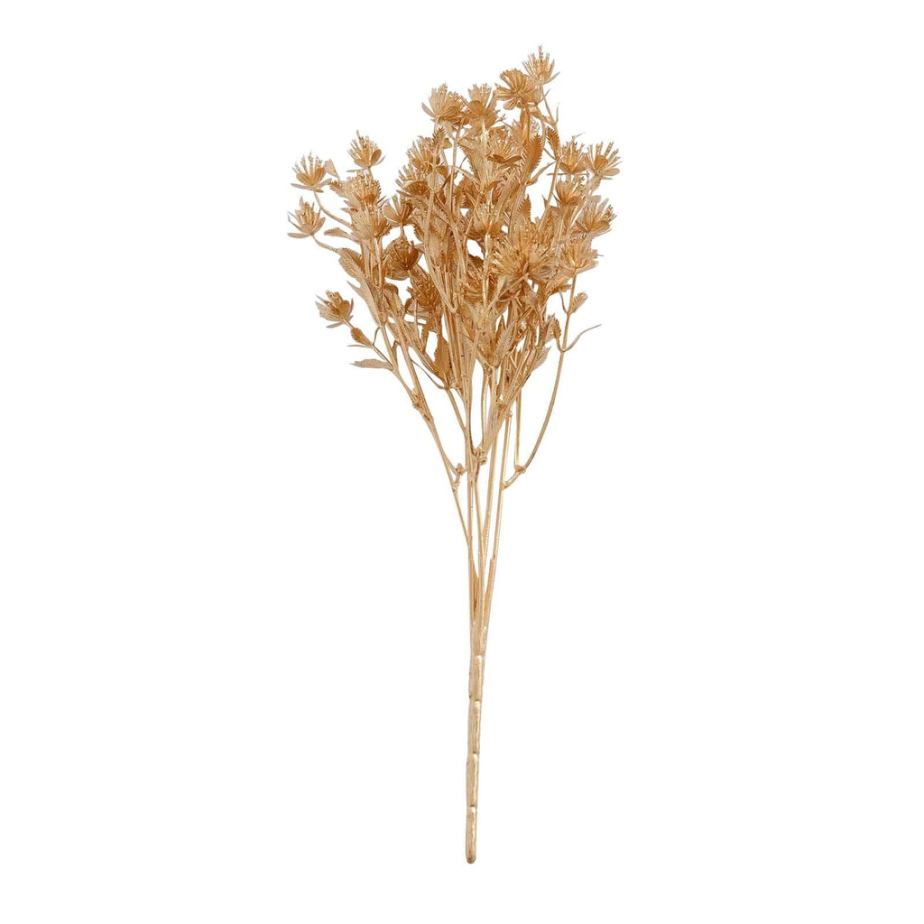 4 - Pack Artificial Baby's Breath Flower Bouquet Metallic Gold for Event Decor & Centerpieces 13" - Bell Racket Store