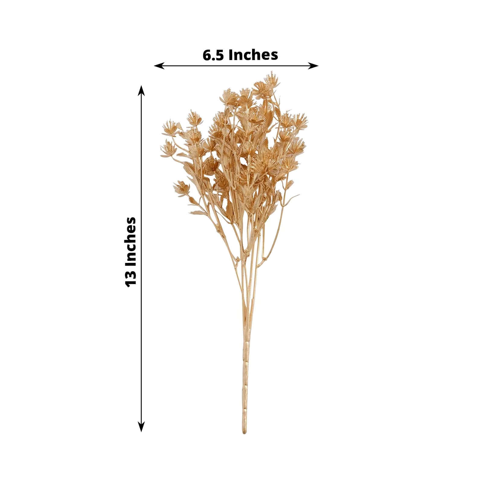 4 - Pack Artificial Baby's Breath Flower Bouquet Metallic Gold for Event Decor & Centerpieces 13" - Bell Racket Store