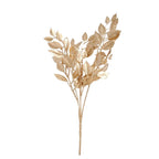 4 - Pack Artificial Italian Ruscus Leaves Branches Metallic Gold - Flexible Faux Spray Plant Stem Vase Fillers for Exquisite Tablescapes & Floral Displays 14" - Bell Racket Store