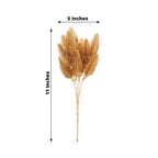 4 - Pack Artificial Pine Branches Metallic Gold - Flexible Faux Pine Needle Sprigs Floral Sprays for DIY Garland Wreath Holidays & Home Decor 11" - Bell Racket Store