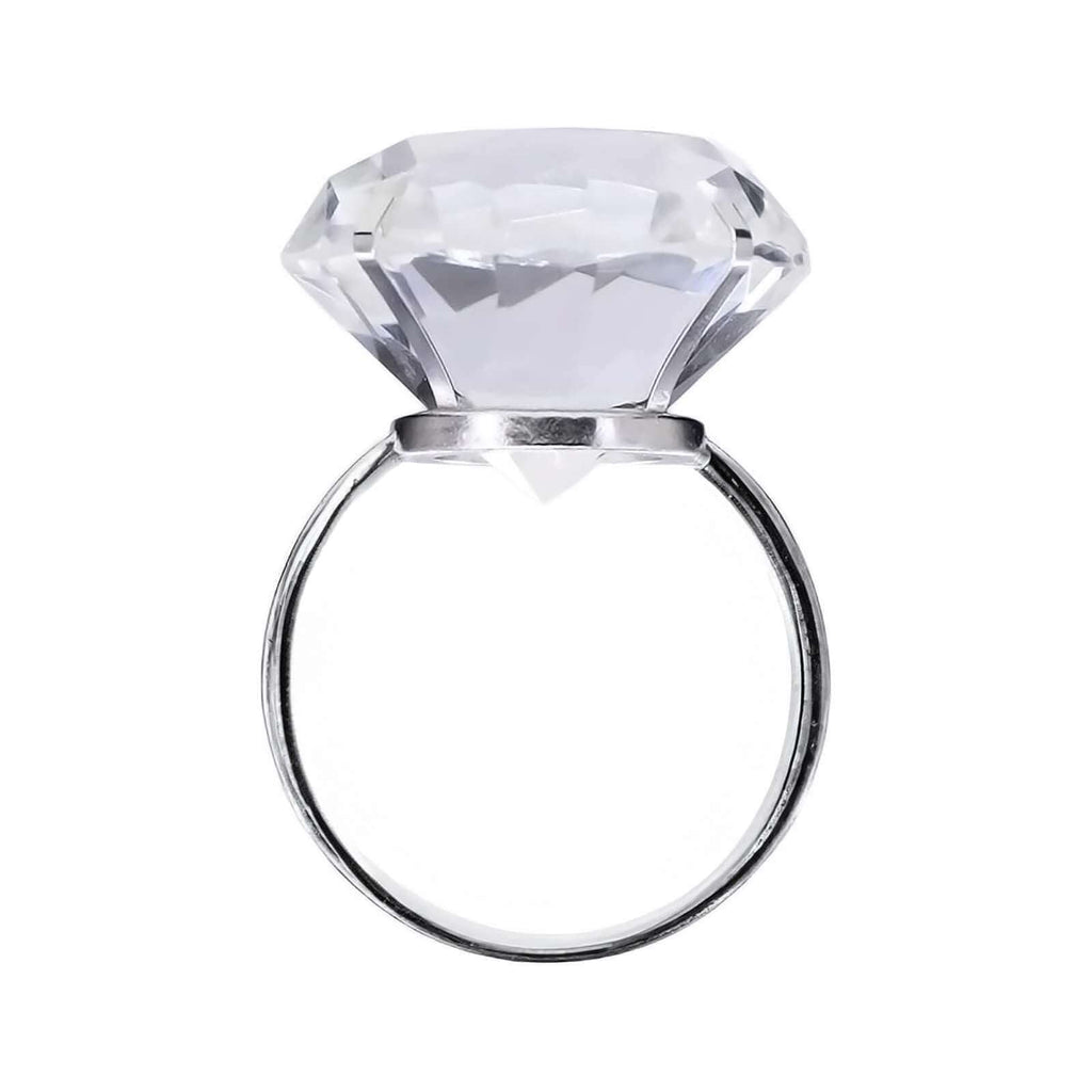 4 Pack Big Crystal Diamond Metal Napkin Holders, Bling Rhinestone Napkin Rings - 2.5" - Bell Racket Store