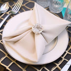 4 Pack Big Crystal Diamond Metal Napkin Holders, Bling Rhinestone Napkin Rings - 2.5" - Bell Racket Store