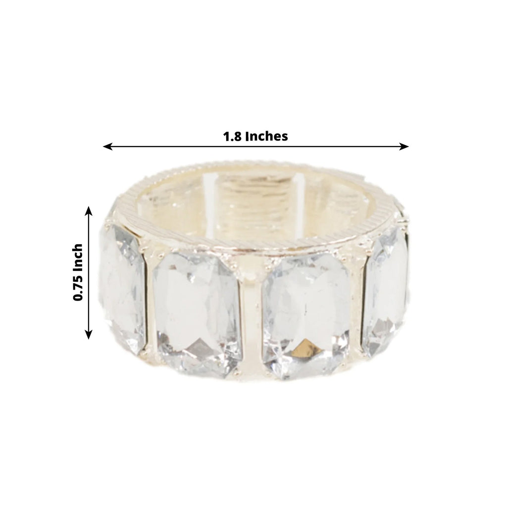 4 Pack Crystal Diamond Gem Napkin Rings â€“ Luxury Napkin Holders for Elegant Table Decor - Bell Racket Store