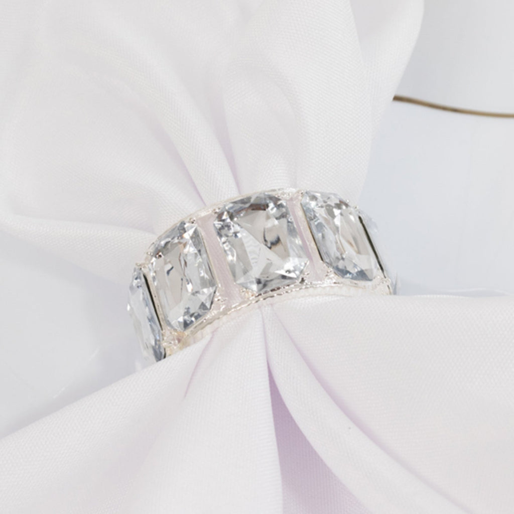 4 Pack Crystal Diamond Gem Napkin Rings â€“ Luxury Napkin Holders for Elegant Table Decor - Bell Racket Store