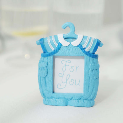 4 Pack Cute 4" Newborn Baby Boy Light Blue Clothes Resin Party Favors Picture Frame, Baby Shower Gender Reveal Party Gifts - Bell Racket Store