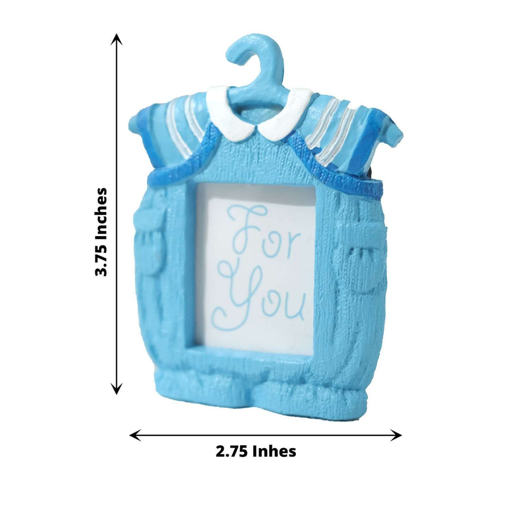 4 Pack Cute 4" Newborn Baby Boy Light Blue Clothes Resin Party Favors Picture Frame, Baby Shower Gender Reveal Party Gifts - Bell Racket Store