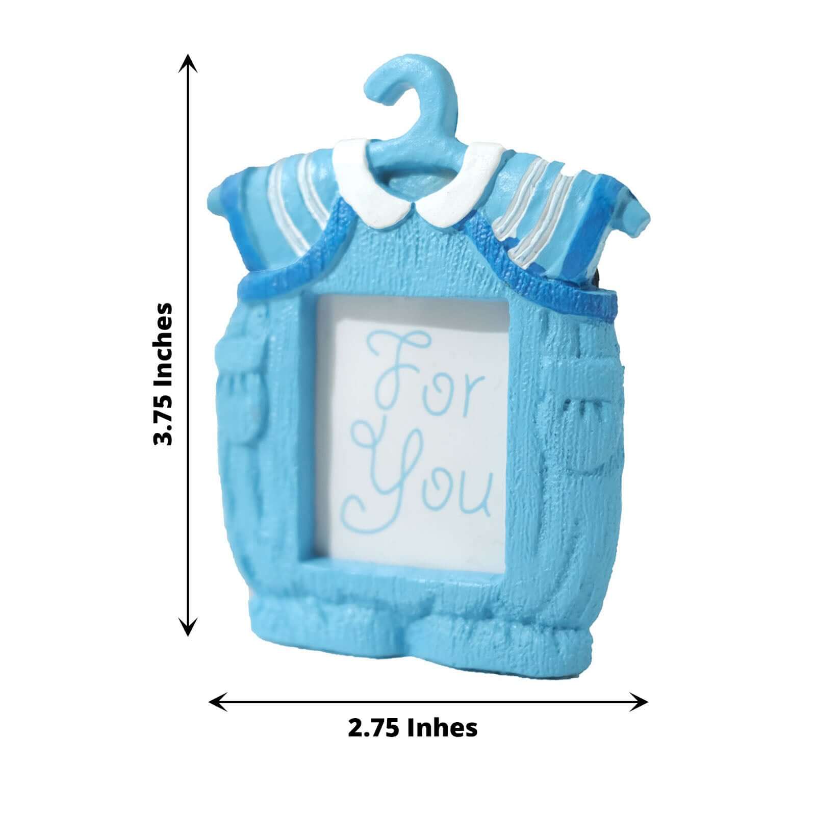 4 Pack Cute 4" Newborn Baby Boy Light Blue Clothes Resin Party Favors Picture Frame, Baby Shower Gender Reveal Party Gifts - Bell Racket Store