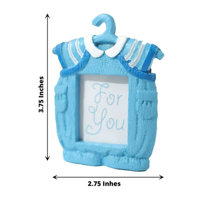 4 Pack Cute 4" Newborn Baby Boy Light Blue Clothes Resin Party Favors Picture Frame, Baby Shower Gender Reveal Party Gifts - Bell Racket Store