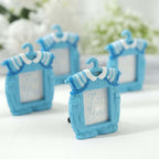 4 Pack Cute 4" Newborn Baby Boy Light Blue Clothes Resin Party Favors Picture Frame, Baby Shower Gender Reveal Party Gifts - Bell Racket Store