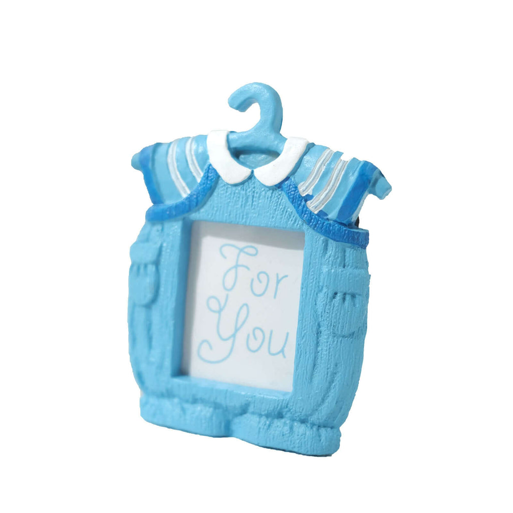 4 Pack Cute 4" Newborn Baby Boy Light Blue Clothes Resin Party Favors Picture Frame, Baby Shower Gender Reveal Party Gifts - Bell Racket Store