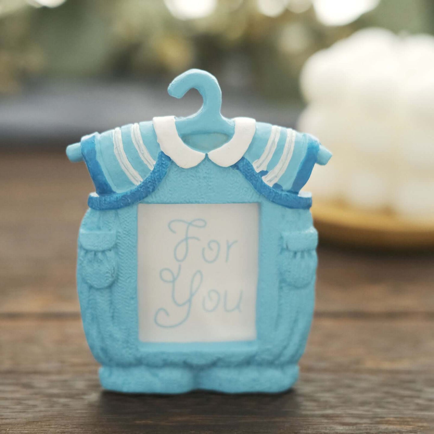 4 Pack Cute 4" Newborn Baby Boy Light Blue Clothes Resin Party Favors Picture Frame, Baby Shower Gender Reveal Party Gifts - Bell Racket Store