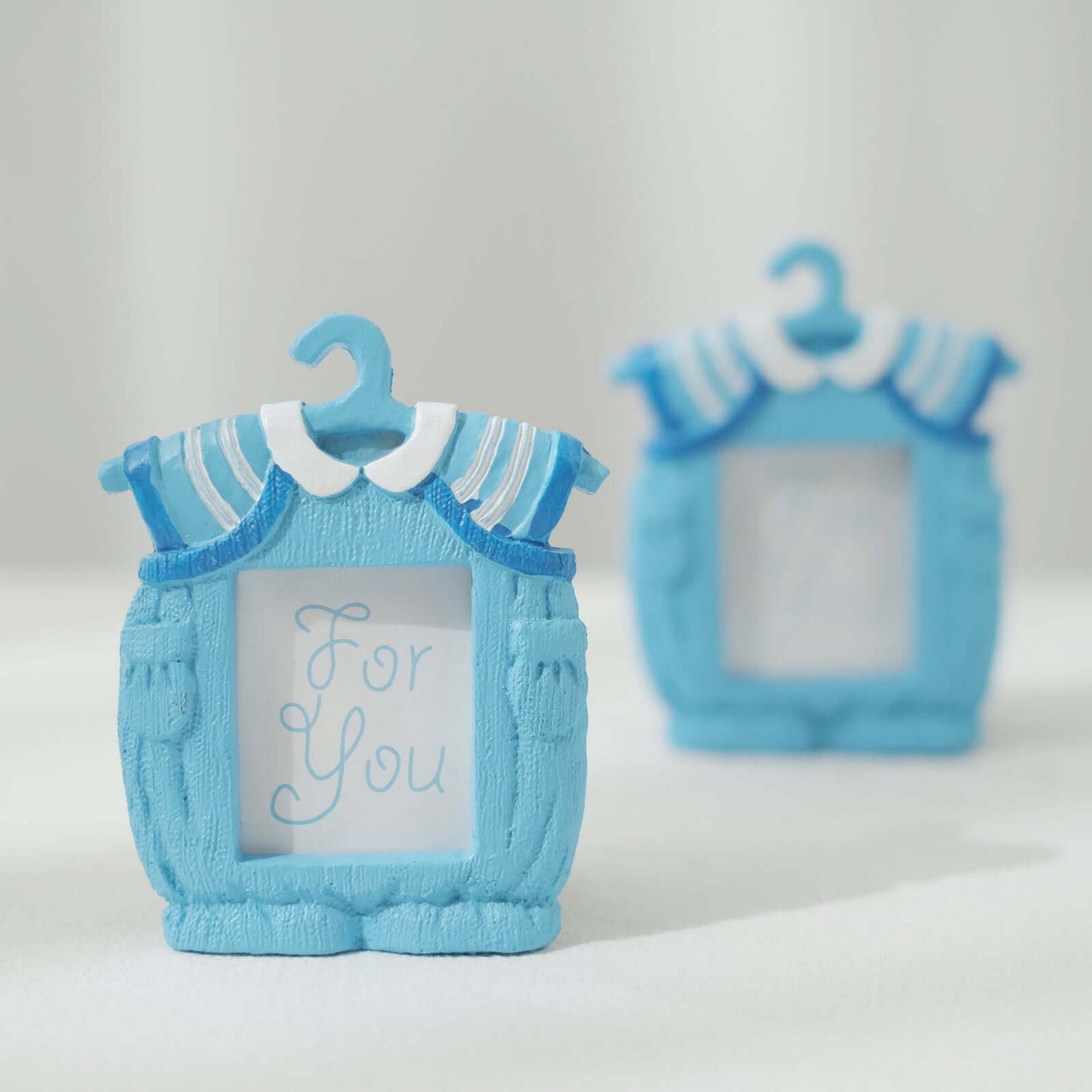 4 Pack Cute 4" Newborn Baby Boy Light Blue Clothes Resin Party Favors Picture Frame, Baby Shower Gender Reveal Party Gifts - Bell Racket Store