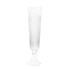 4 - Pack Glass Trumpet Vases Ribbed Design Clear - Durable Flower Centerpieces for Events 26" - Bell Racket Store