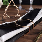 4 Pack Gold Geometric Metal Napkin Rings, Modern Nordic Napkin Holder Stands - Bell Racket Store