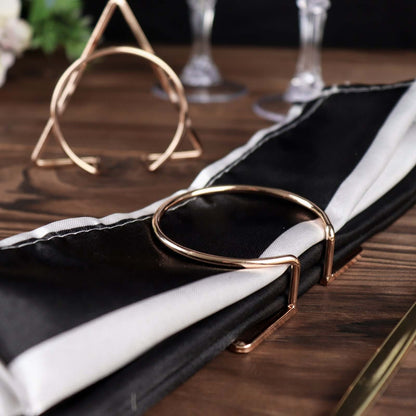 4 Pack Gold Geometric Metal Napkin Rings, Modern Nordic Napkin Holder Stands - Bell Racket Store