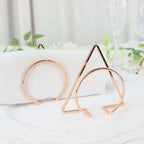 4 Pack Gold Geometric Metal Napkin Rings, Modern Nordic Napkin Holder Stands - Bell Racket Store