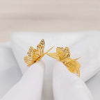 4 Pack Gold Laser Cut Butterfly Metal Napkin Holder Dining Table Decor, Spiral Wedding Napkin Rings - 2" - Bell Racket Store