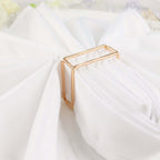 4 Pack Gold Metal Hollow Square Napkin Rings, Modern Geometric Cube Napkin Holders - Bell Racket Store