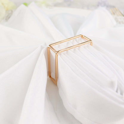 4 Pack Gold Metal Hollow Square Napkin Rings, Modern Geometric Cube Napkin Holders - Bell Racket Store