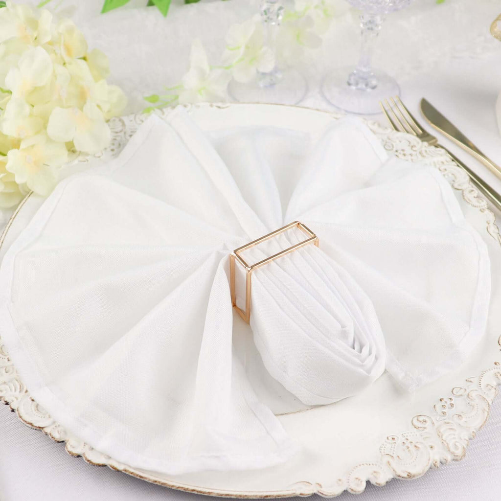 4 Pack Gold Metal Hollow Square Napkin Rings, Modern Geometric Cube Napkin Holders - Bell Racket Store