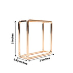 4 Pack Gold Metal Hollow Square Napkin Rings, Modern Geometric Cube Napkin Holders - Bell Racket Store