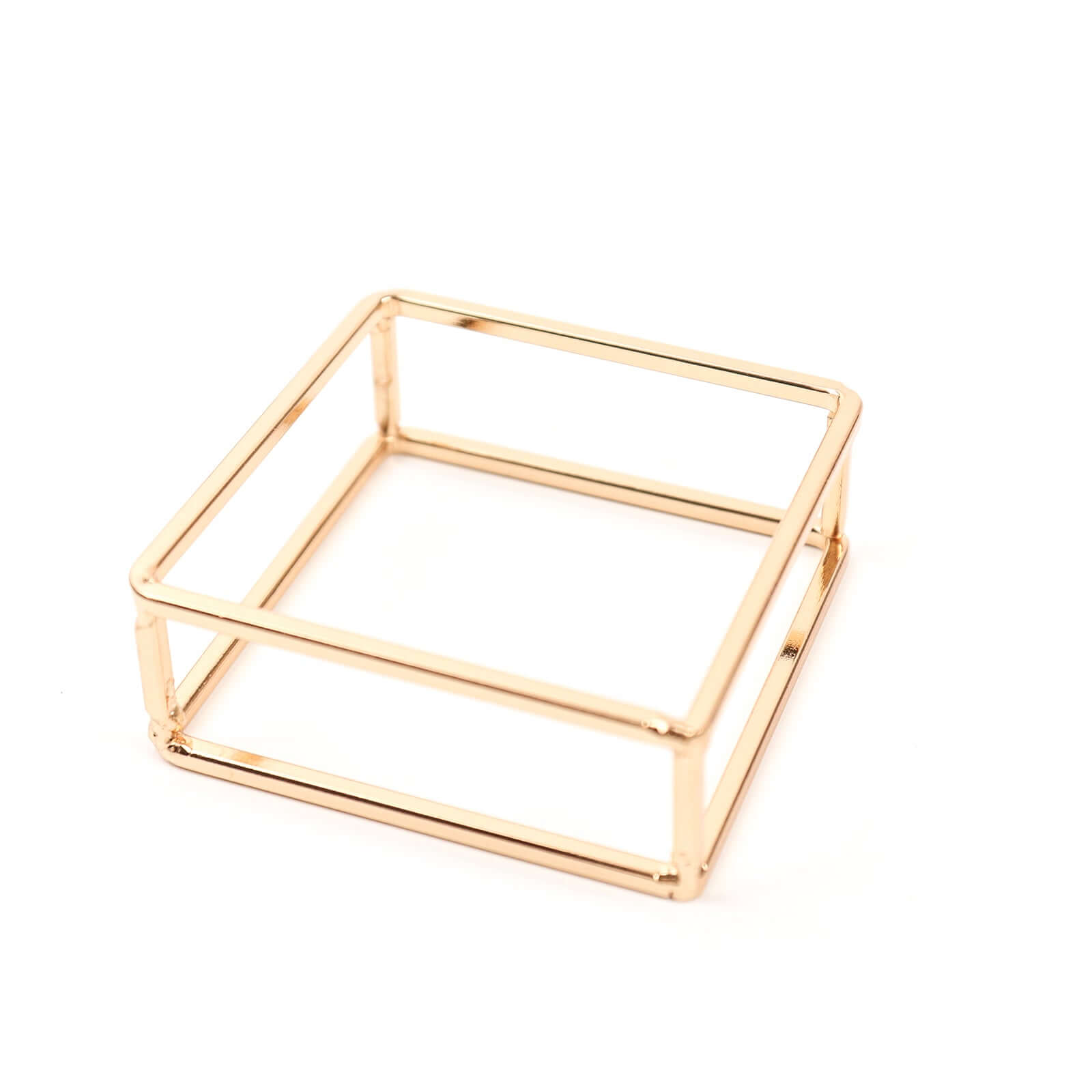 4 Pack Gold Metal Hollow Square Napkin Rings, Modern Geometric Cube Napkin Holders - Bell Racket Store