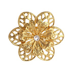 4 Pack Gold Metal Hollow Sun Flower Napkin Rings, Modern Flower Shaped Napkin Bands - Bell Racket Store