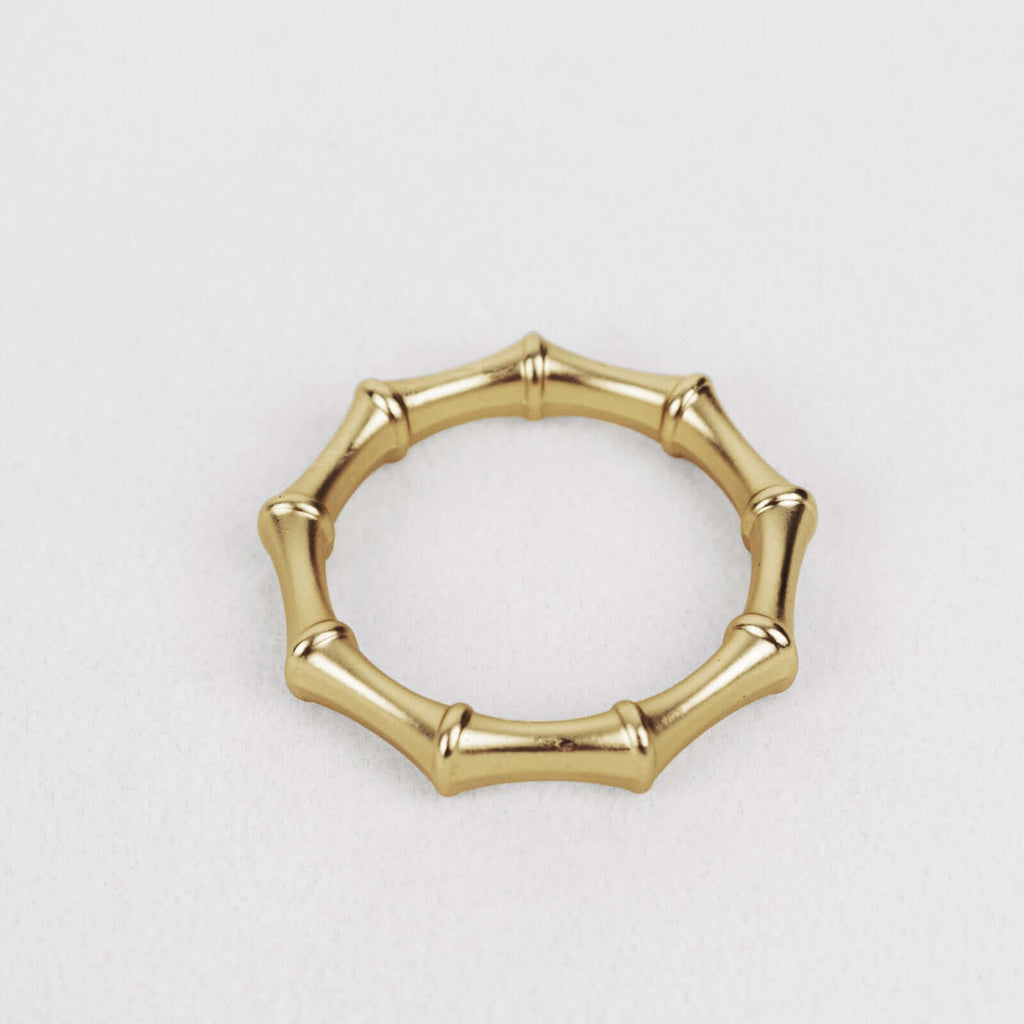 4 Pack Gold Metal Napkin Rings Bamboo Knuckle Style, Modern Serviette Holders - 2" - Bell Racket Store