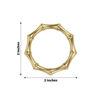 4 Pack Gold Metal Napkin Rings Bamboo Knuckle Style, Modern Serviette Holders - 2" - Bell Racket Store
