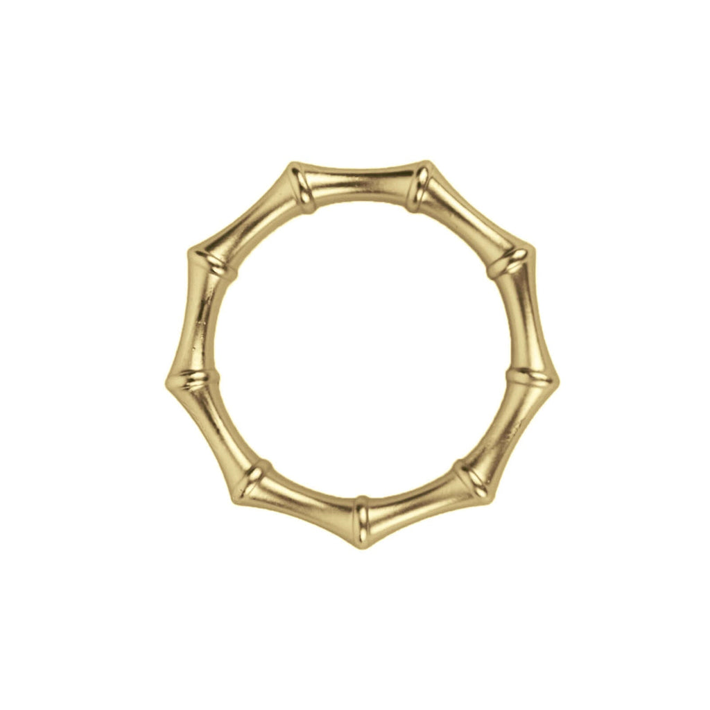 4 Pack Gold Metal Napkin Rings Bamboo Knuckle Style, Modern Serviette Holders - 2" - Bell Racket Store