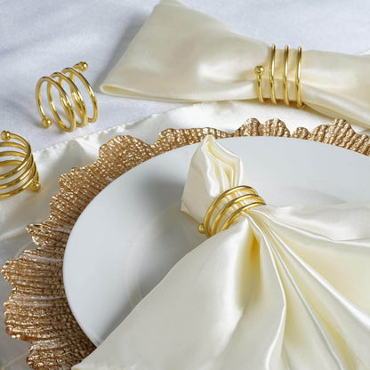 4 Pack Gold Plated Spiral Aluminum Napkin Rings - NestOCart