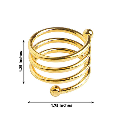 4 Pack Gold Plated Spiral Aluminum Napkin Rings - NestOCart