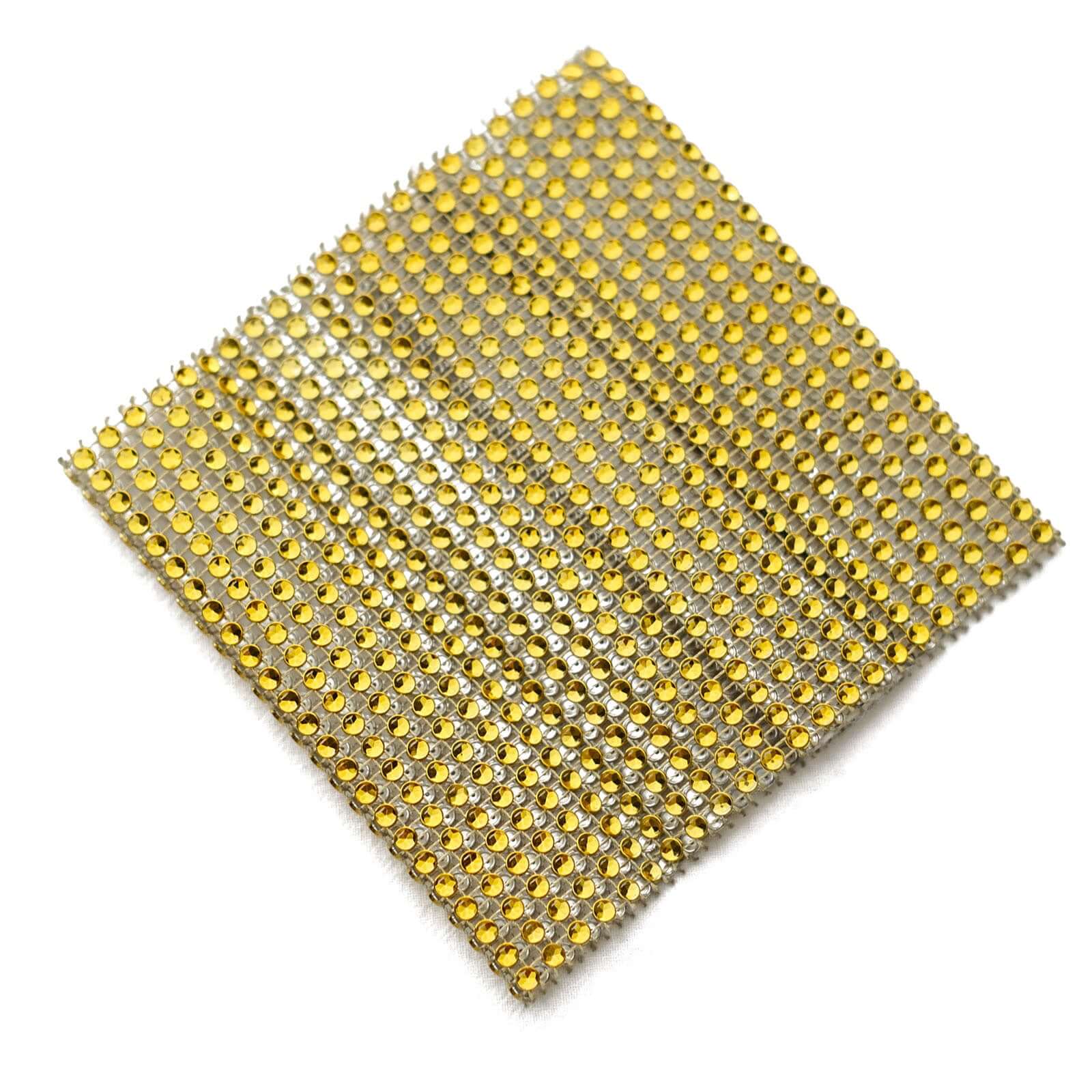 4 Pack Gold Rhinestone Mesh Velcro Backdrop Curtain Bands, Large Chair Sash Clip Tie Backs - 5"X10" - Bell Racket Store