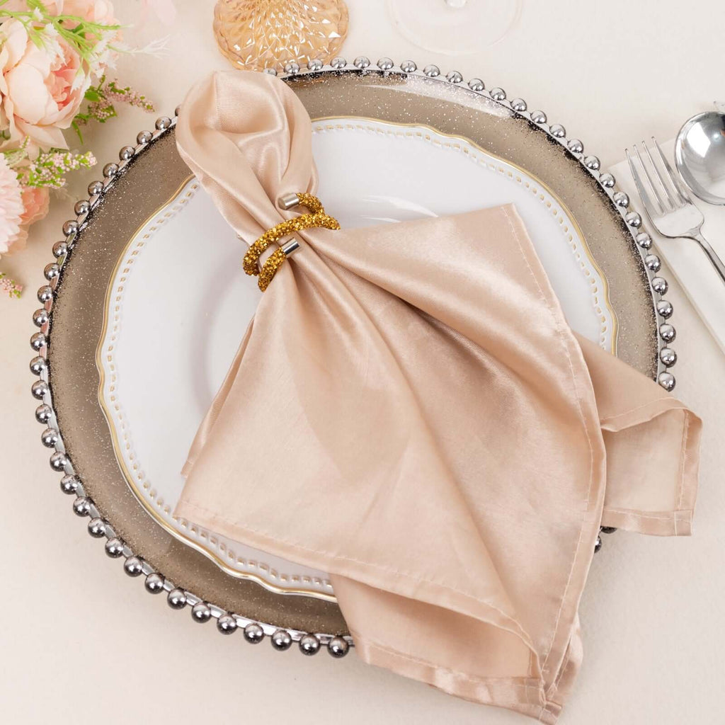 4 Pack Gold Rhinestone Swirl Napkin Rings, Sparkle Cloth Napkin Holders - Bell Racket Store