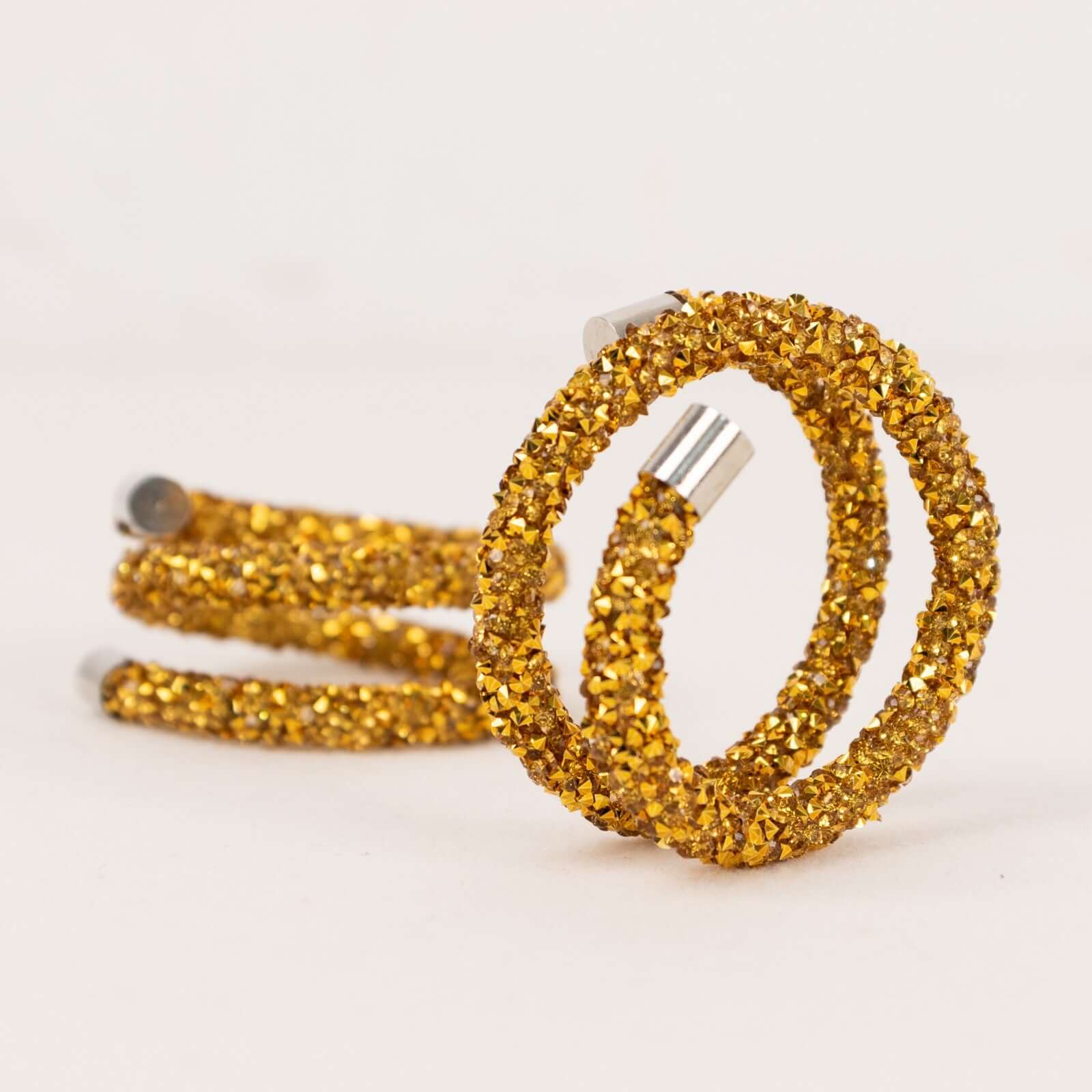 4 Pack Gold Rhinestone Swirl Napkin Rings, Sparkle Cloth Napkin Holders - Bell Racket Store
