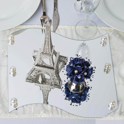 4 - Pack Hanging Wall Decor Wave Glass Mirror Table Centerpiece - Reflective Decorative Display 12" - NestOCart