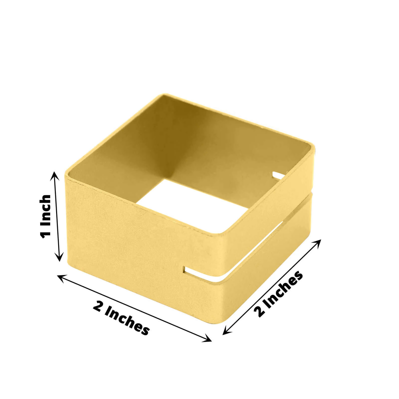 4 Pack Matte Gold Metal Square Napkin Rings with Place Card Holder, Modern Design Multipurpose Napkins Rings - Bell Racket Store