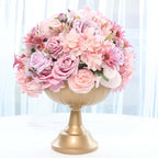 4 - Pack Metal Compote Pedestal Bowl Flower Vases in Grecian Urn Style Gold - Refined Floral Wedding Table Centerpieces 8.5" - Bell Racket Store